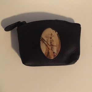 Leather zippered change purse